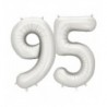 Balony foliowe Cyfra 95 - 86 cm - Srebrne satynowe