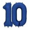 Balony foliowe Cyfra 10 - 86 cm - Granatowe satynowe