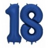 Balony foliowe Cyfra 18 - 86 cm - Granatowe satynowe