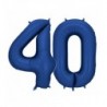 Balony foliowe Cyfra 40 - 86 cm - Granatowe satynowe