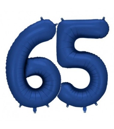 Balony foliowe Cyfra 65 - 86 cm - Granatowe satynowe