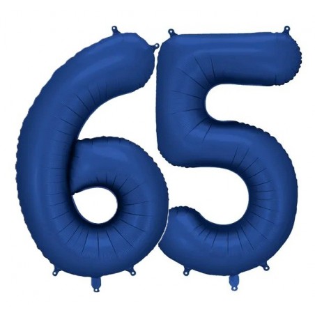 Balony foliowe Cyfra 65 - 86 cm - Granatowe satynowe