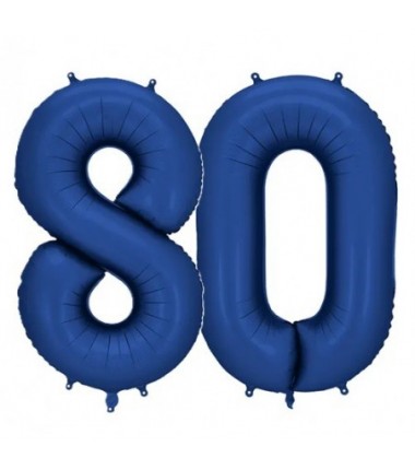 Balony foliowe Cyfra 80 - 86 cm - Granatowe satynowe