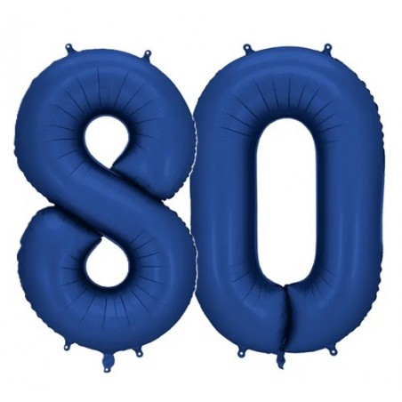 Balony foliowe Cyfra 80 - 86 cm - Granatowe satynowe