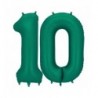 Balony foliowe Cyfra 10 - 86 cm - Butelkowa zieleń