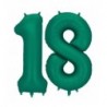 Balony foliowe Cyfra 18 - 86 cm - Butelkowa zieleń