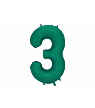 Balony foliowe Cyfra 30 - 86 cm - Butelkowa zieleń