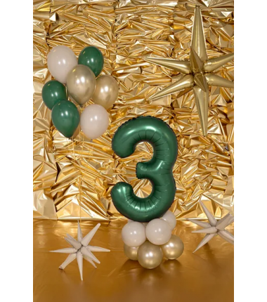 Balony foliowe Cyfra 35 - 86 cm - Butelkowa zieleń