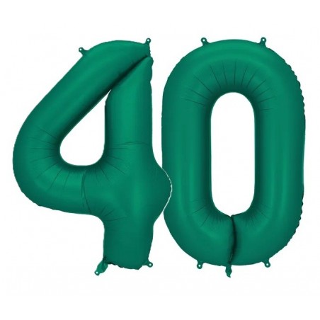 Balony foliowe Cyfra 40 - 86 cm - Butelkowa zieleń