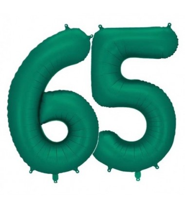Balony foliowe Cyfra 65 - 86 cm - Butelkowa zieleń