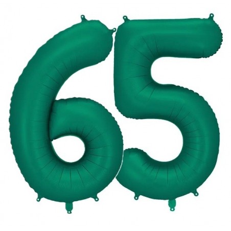 Balony foliowe Cyfra 65 - 86 cm - Butelkowa zieleń