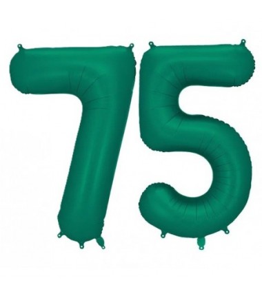 Balony foliowe Cyfra 75 - 86 cm - Butelkowa zieleń