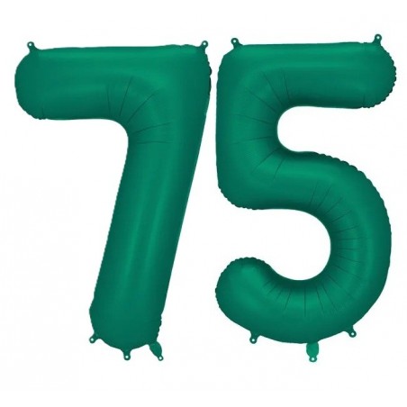 Balony foliowe Cyfra 75 - 86 cm - Butelkowa zieleń