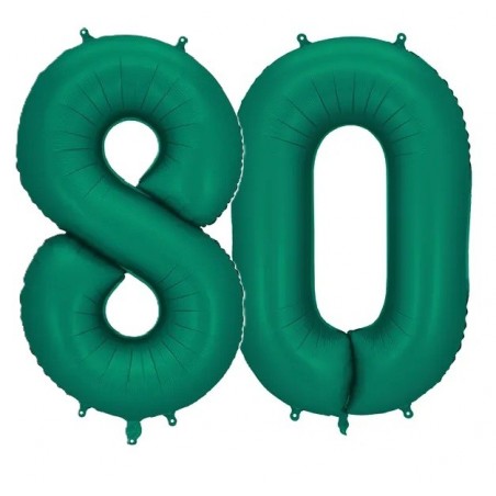 Balony foliowe Cyfra 80 - 86 cm - Butelkowa zieleń