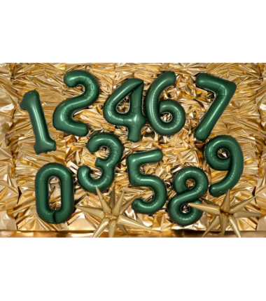 Balony foliowe Cyfra 80 - 86 cm - Butelkowa zieleń