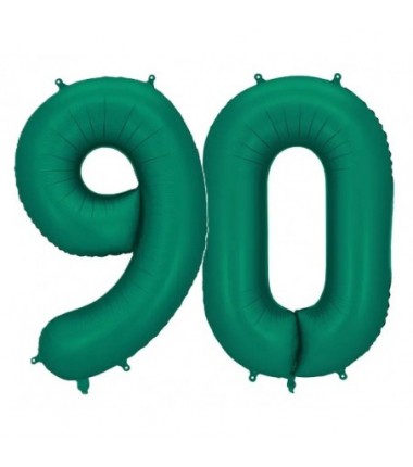 Balony foliowe Cyfra 90 - 86 cm - Butelkowa zieleń