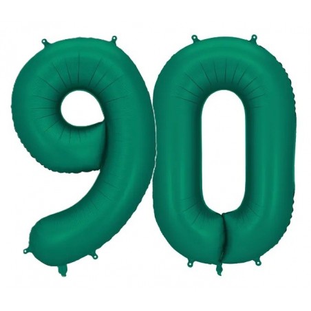 Balony foliowe Cyfra 90 - 86 cm - Butelkowa zieleń