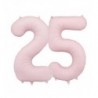 Balony foliowe Cyfra 25 - 86 cm - Jasny różowy matowy