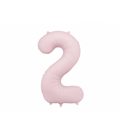 Balony foliowe Cyfra 25 - 86 cm - Jasny różowy matowy