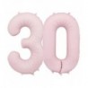 Balony foliowe Cyfra 30 - 86 cm - Jasny różowy matowy