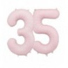 Balony foliowe Cyfra 35 - 86 cm - Jasny różowy matowy