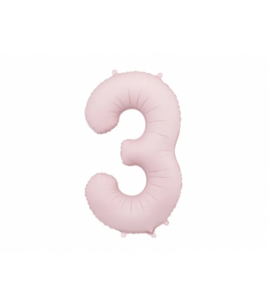 Balony foliowe Cyfra 35 - 86 cm - Jasny różowy matowy