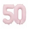 Balony foliowe Cyfra 50 - 86 cm - Jasny różowy matowy