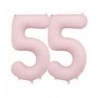 Balony foliowe Cyfra 55 - 86 cm - Jasny różowy matowy
