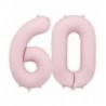Balony foliowe Cyfra 60 - 86 cm - Jasny różowy matowy