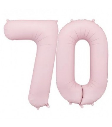 Balony foliowe Cyfra 70 - 86 cm - Jasny różowy matowy