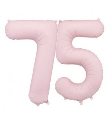 Balony foliowe Cyfra 75 - 86 cm - Jasny różowy matowy