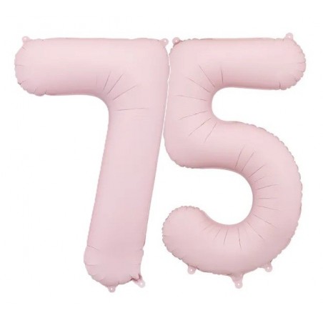 Balony foliowe Cyfra 75 - 86 cm - Jasny różowy matowy
