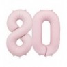 Balony foliowe Cyfra 80 - 86 cm - Jasny różowy matowy