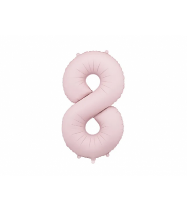 Balony foliowe Cyfra 80 - 86 cm - Jasny różowy matowy