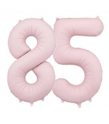 Balony foliowe Cyfra 85 - 86 cm - Jasny różowy matowy
