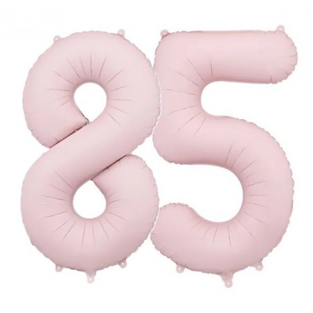 Balony foliowe Cyfra 85 - 86 cm - Jasny różowy matowy