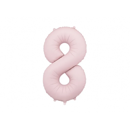 Balony foliowe Cyfra 85 - 86 cm - Jasny różowy matowy