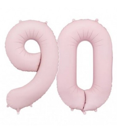 Balony foliowe Cyfra 90 - 86 cm - Jasny różowy matowy