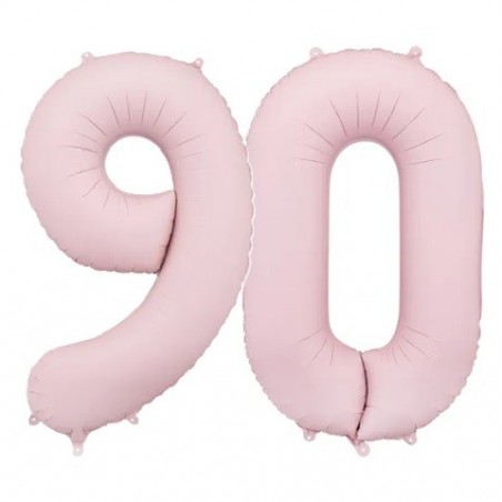 Balony foliowe Cyfra 90 - 86 cm - Jasny różowy matowy