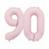 Balony foliowe Cyfra 90 - 86 cm - Jasny różowy matowy