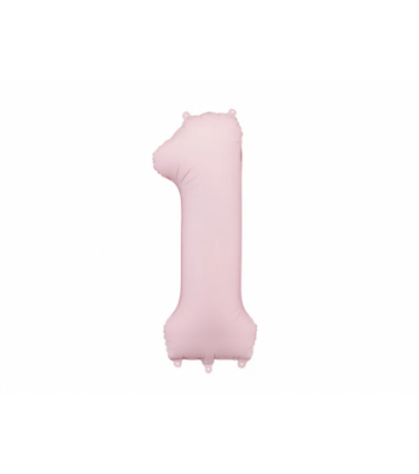 Balony foliowe Cyfra 100 - 86 cm - Jasny różowy matowy
