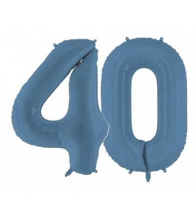 Balony foliowe Cyfra 40 - 86 cm - Granatowy matowy