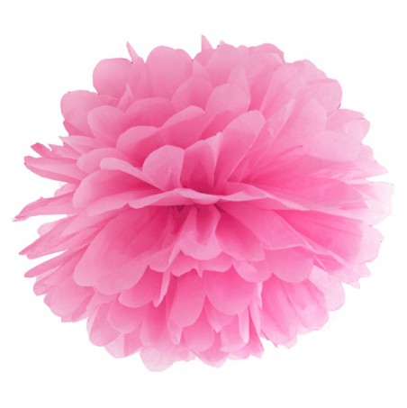 Pompon bibułowy różowy 25 cm - 1 sztuka