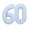 Balony foliowe Cyfra 60 - 86 cm - Mglisty niebieski matowy