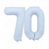 Balony foliowe Cyfra 70 - 86 cm - Mglisty niebieski matowy