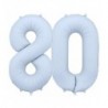 Balony foliowe Cyfra 80 - 86 cm - Mglisty niebieski matowy