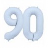 Balony foliowe Cyfra 90 - 86 cm - Mglisty niebieski matowy