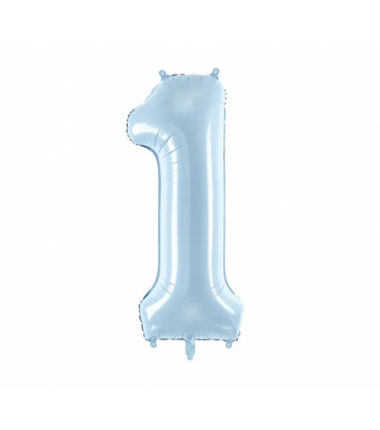 Balony foliowe Cyfra 15 - 72 cm - Jasny niebieski