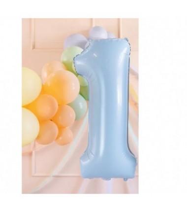 Balony foliowe Cyfra 15 - 72 cm - Jasny niebieski