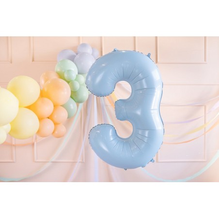 Balony foliowe Cyfra 30 - 72 cm - Jasny niebieski